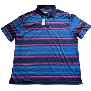 NWT PGA Tour Pro Series Men’s Polo Shirt XXXL multicolor stripe performance golf